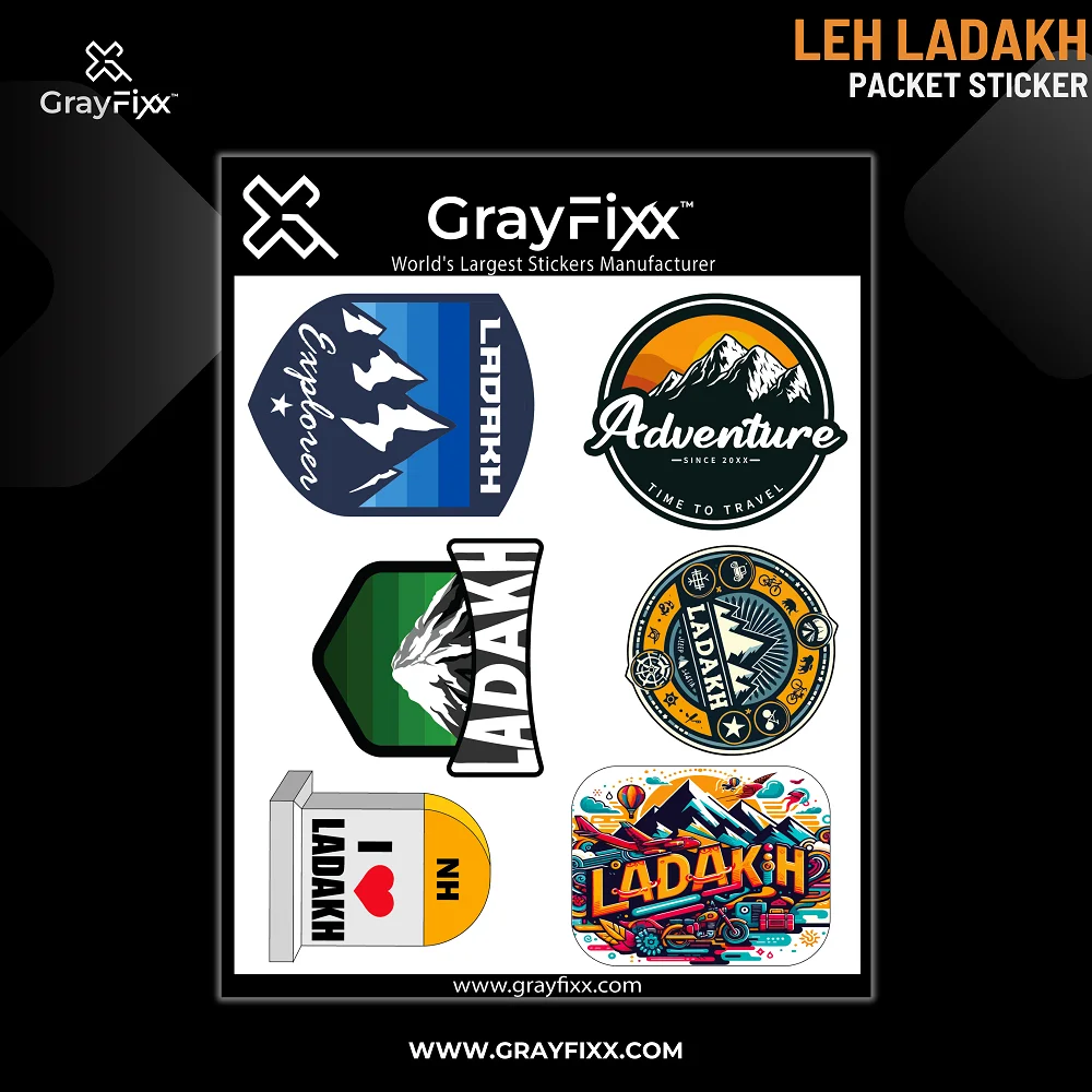 Leh Ladakh Packer Sticker For Anywhere | Printed In Premium Gloss Vinyl With FPF(Fade Protection Film), Water Proof, Precut Sticker, Size 2.0 Inches